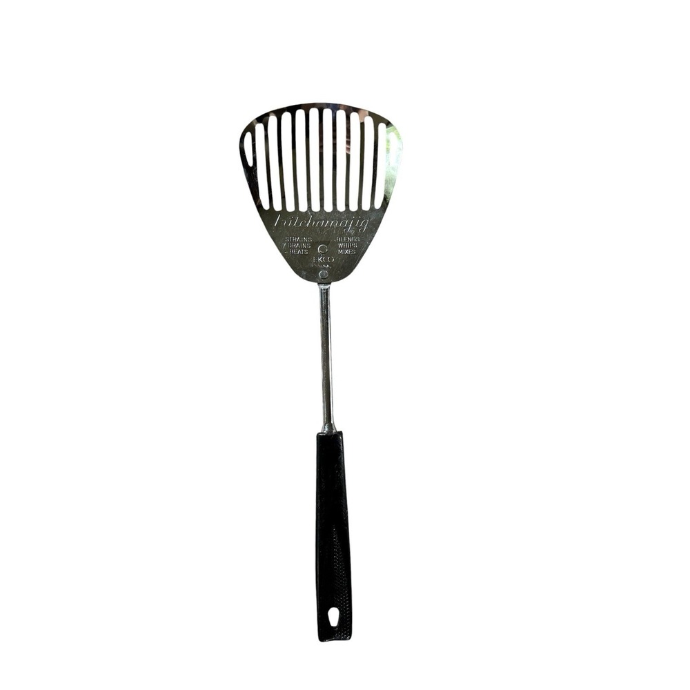 Vtg EKCO Kitchamajig 6-in-1 Chrome Plated 12.5" Slotted Spatula Mixer Strainer - Picture 3 of 6